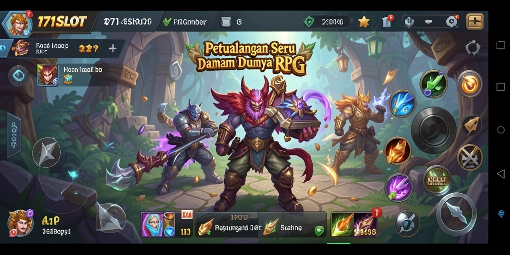 Tampilan antarmuka 171SLOT saat petualangan RPG.