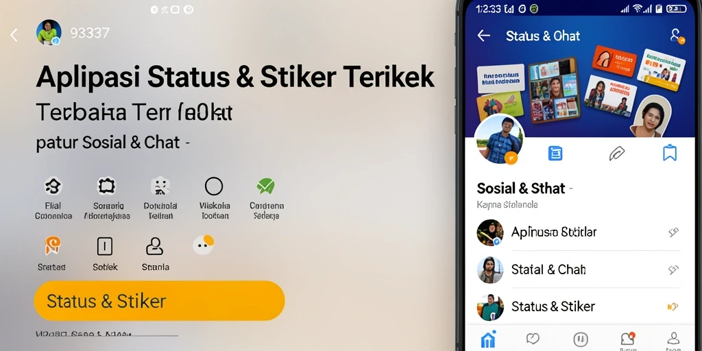 Tampilan antarmuka 93337 dengan berbagai stiker menarik.