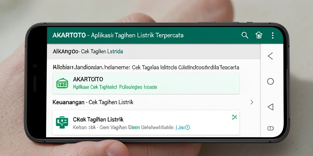 Antarmuka AKARTOTO yang memudahkan cek tagihan listrik.