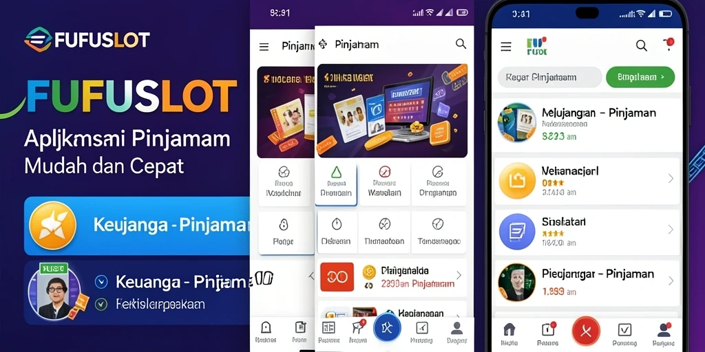 Tampilan utama aplikasi FUFUSLOT menunjukkan opsi pinjaman yang mudah diakses.