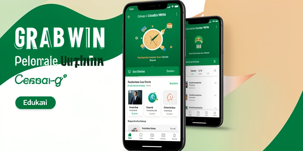 Tampilan antarmuka aplikasi GRABWIN yang user-friendly untuk Les Online.