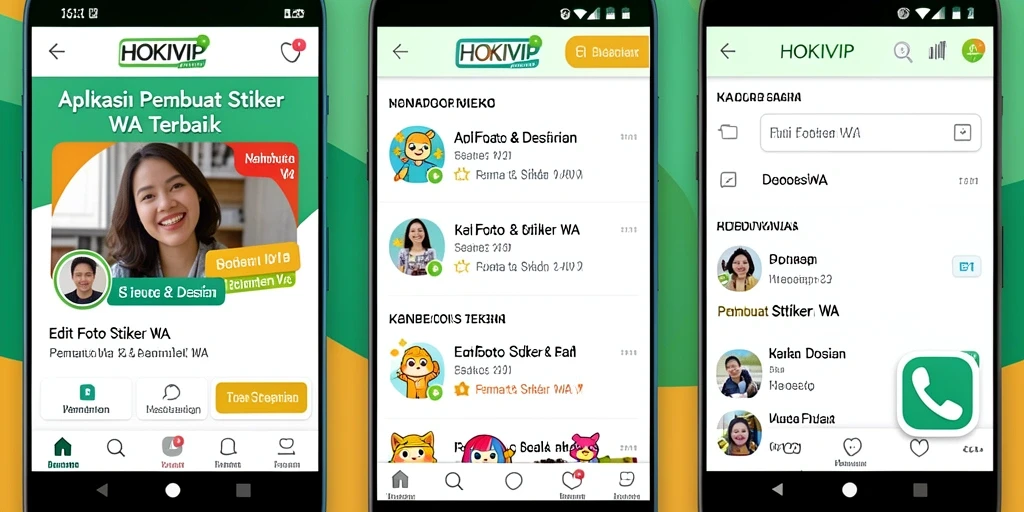 Tampilan antarmuka HOKIVIP untuk pembuatan stiker WhatsApp yang kreatif.