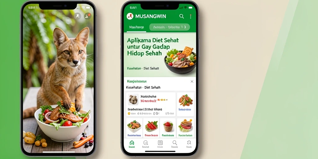 Tampilan antarmuka aplikasi MUSANGWIN untuk Diet Sehat.