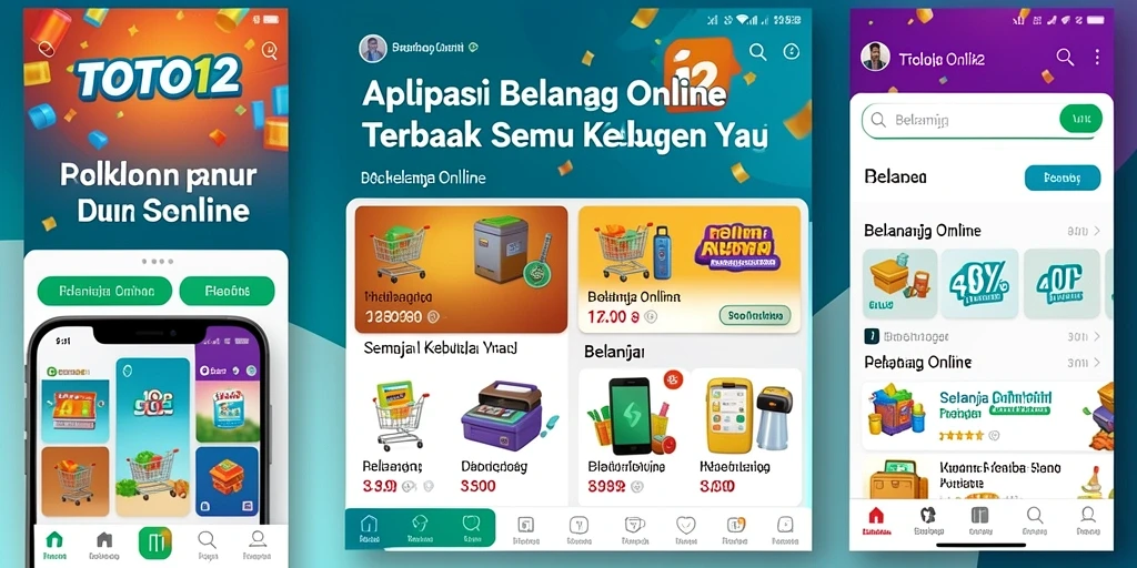 Antarmuka aplikasi TOTO12 yang sederhana dan fungsional untuk belanja online.