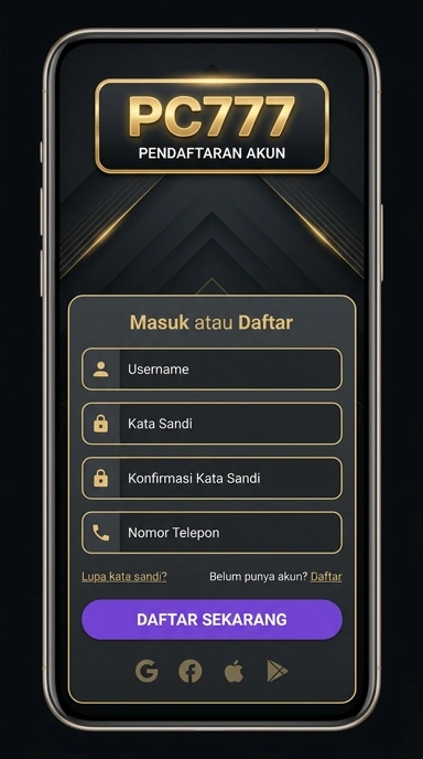 Panduan Registrasi Akun Baru pc777 untuk Android