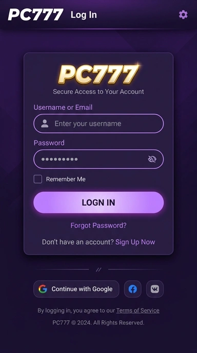 Masuk Akun pc777 untuk Pengguna Android